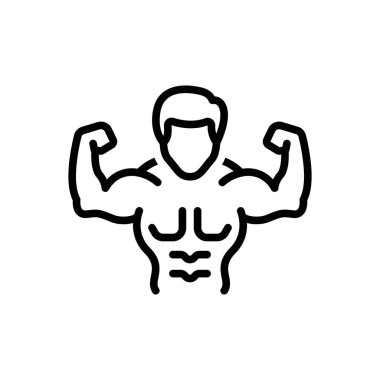 Güçlü için siyah çizgi simgesi 