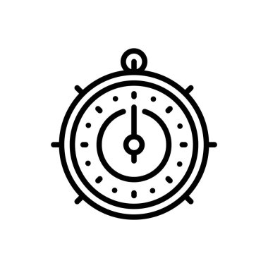 Zamanlayıcı için siyah çizgi simgesi 