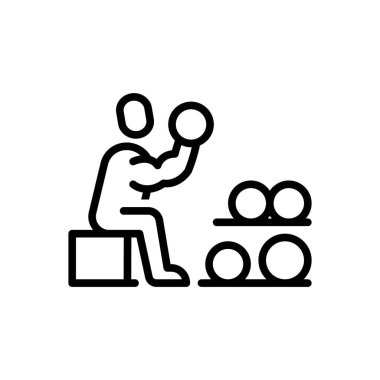 Bisepslerin kıvrımları için siyah çizgi simgesi