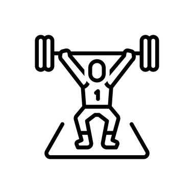Black line icon for weightlifting 