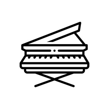 Piyano için siyah çizgi simgesi 