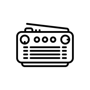 Radyo için siyah çizgi simgesi 