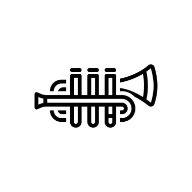 Trompet için siyah çizgi simgesi