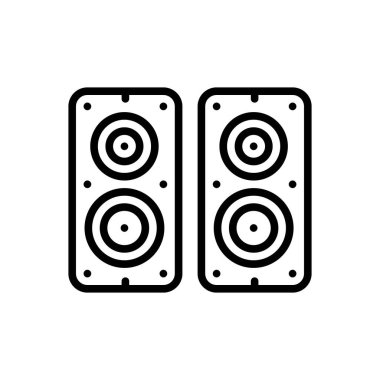 Hoparlör siyah çizgi simgesini
