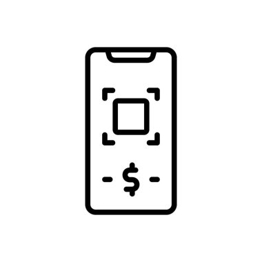 Black line icon for payment  clipart