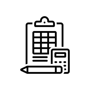 Black line icon for accounting 
