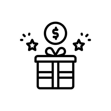 Black line icon for bonus  clipart