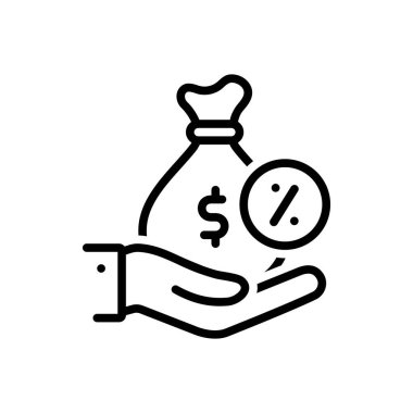 Komisyon için siyah çizgi simgesi 