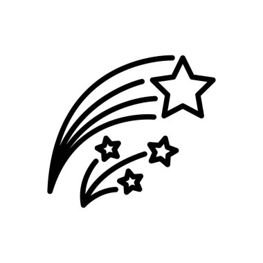 Kayan yıldız için siyah çizgi simgesi