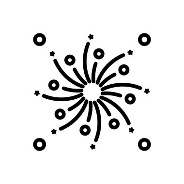 Havai fişekler için siyah çizgi simgesi 