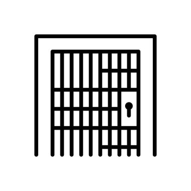 Hapishane için siyah çizgi simgesi 