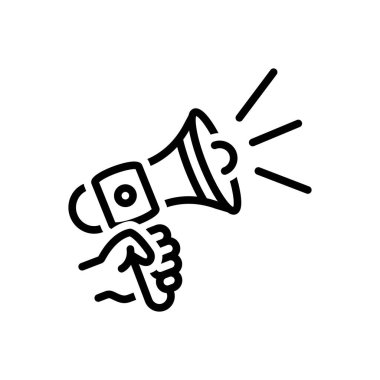 Megafon için siyah çizgi simgesi 