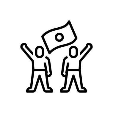 Black line icon for human right clipart