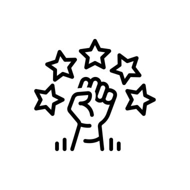 Black line icon for revolt  clipart