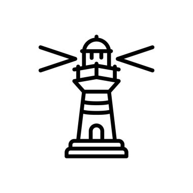 Deniz feneri siyah çizgi simgesini 