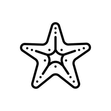 Deniz yıldızı için siyah çizgi simgesi