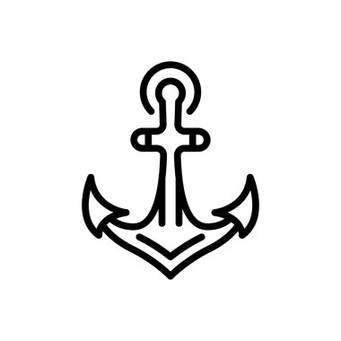 Çapa için siyah çizgi simgesi 