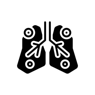 Astım için siyah katı simge 