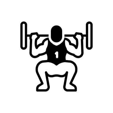 Çömelme için siyah katı simge 