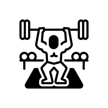 Black solid icon for gym  clipart