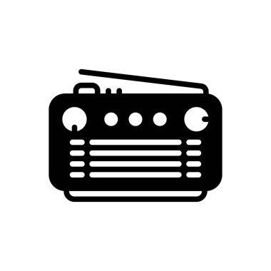 Radyo için siyah katı simge 
