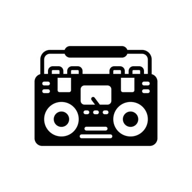 Radyo için siyah katı simge 