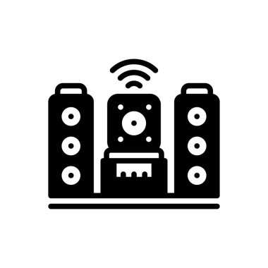 Ses sistemi için siyah katı simge