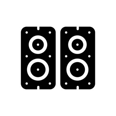 Hoparlör için siyah katı simge 