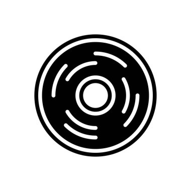 Disk için siyah katı simge 