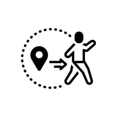 Black solid icon for out of zone clipart