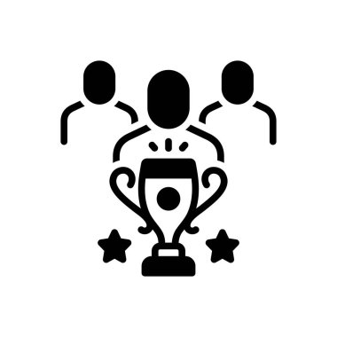 Yarışmacılar için siyah katı simge 