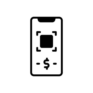 Black solid icon for payment  clipart