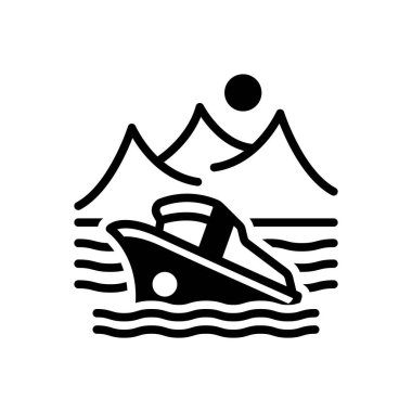 Gezi için siyah katı simge 