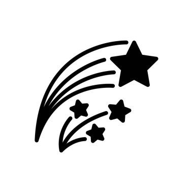 Kayan yıldız için siyah katı simge