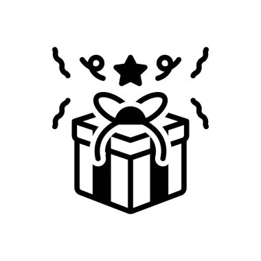 Hediye kutusu için siyah katı simge