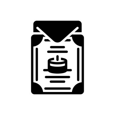 Davet için siyah katı simge 