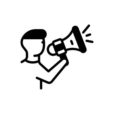 Konuşma özgürlüğü için siyah katı simge