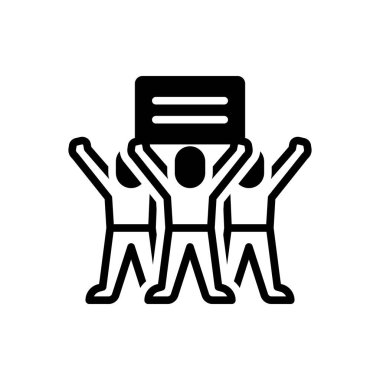 Black solid icon for protest  clipart