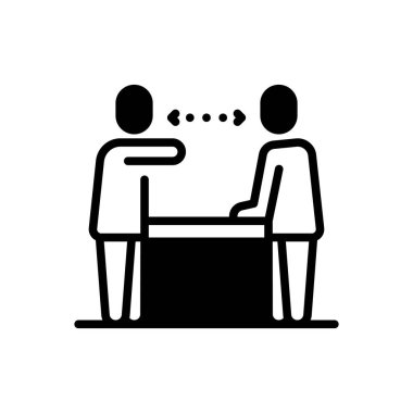 Tartışmak için siyah katı simge 