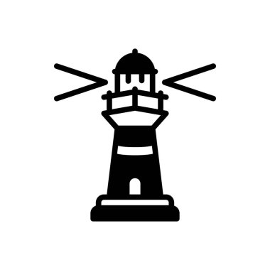 Deniz feneri için siyah katı simge 