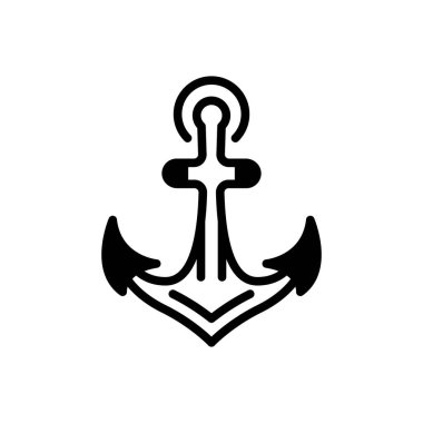 Çapa için siyah katı simge 