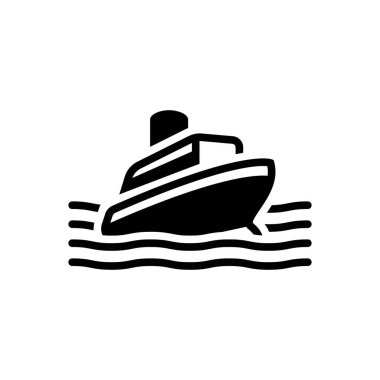Feribot için siyah katı simge 