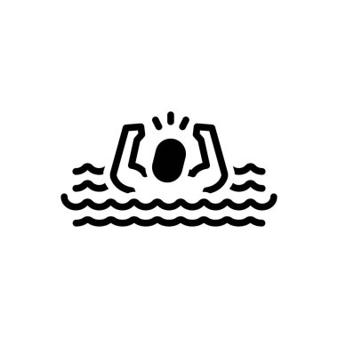 Boğulmak için siyah katı simge 