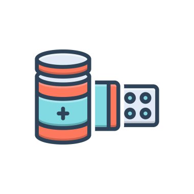 Antihistamin için renk illüstrasyon simgesi 