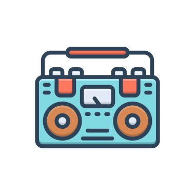 Radyo için renk illüstrasyon simgesi 