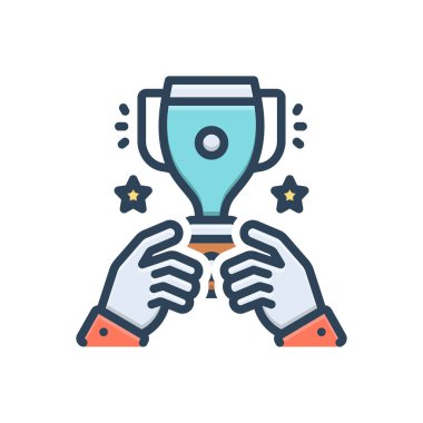 Zafer için renk illüstrasyon simgesi 