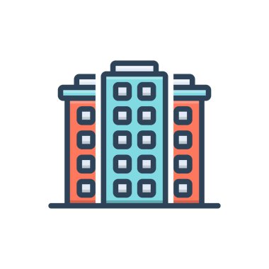 Otel için renk illüstrasyon simgesi 