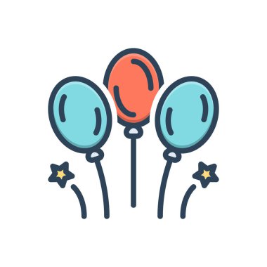 Balonlar için renk illüstrasyon simgesi 