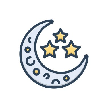 Ay için renk illüstrasyon simgesi