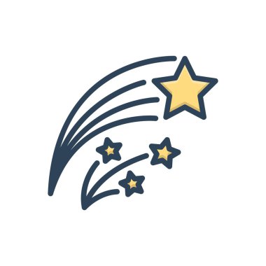 Kayan yıldız için renk illüstrasyon simgesi